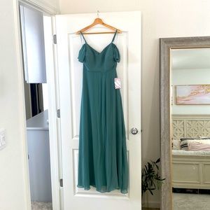 Birdy grey bridesmaid or wedding guest convertible dress in color Seaglass.